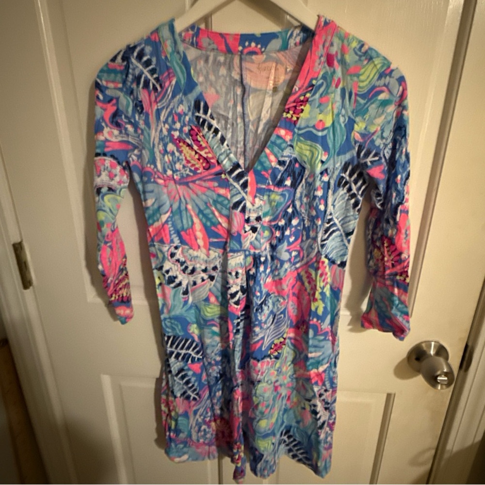 Lilly Pulitzer Vibrant Multicolor Printed V-Neck Dress